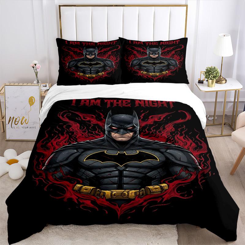 3pcs Batman Duvet Cover Set (1 Duvet Cover + 2 Pillowcases, No Core) - Comfortable, And Breathable Bedroom Decoration Yy251104013