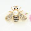 Pearl Crystal Diamond Cute Bee Brooch: Insect Lapel Pin Corsage