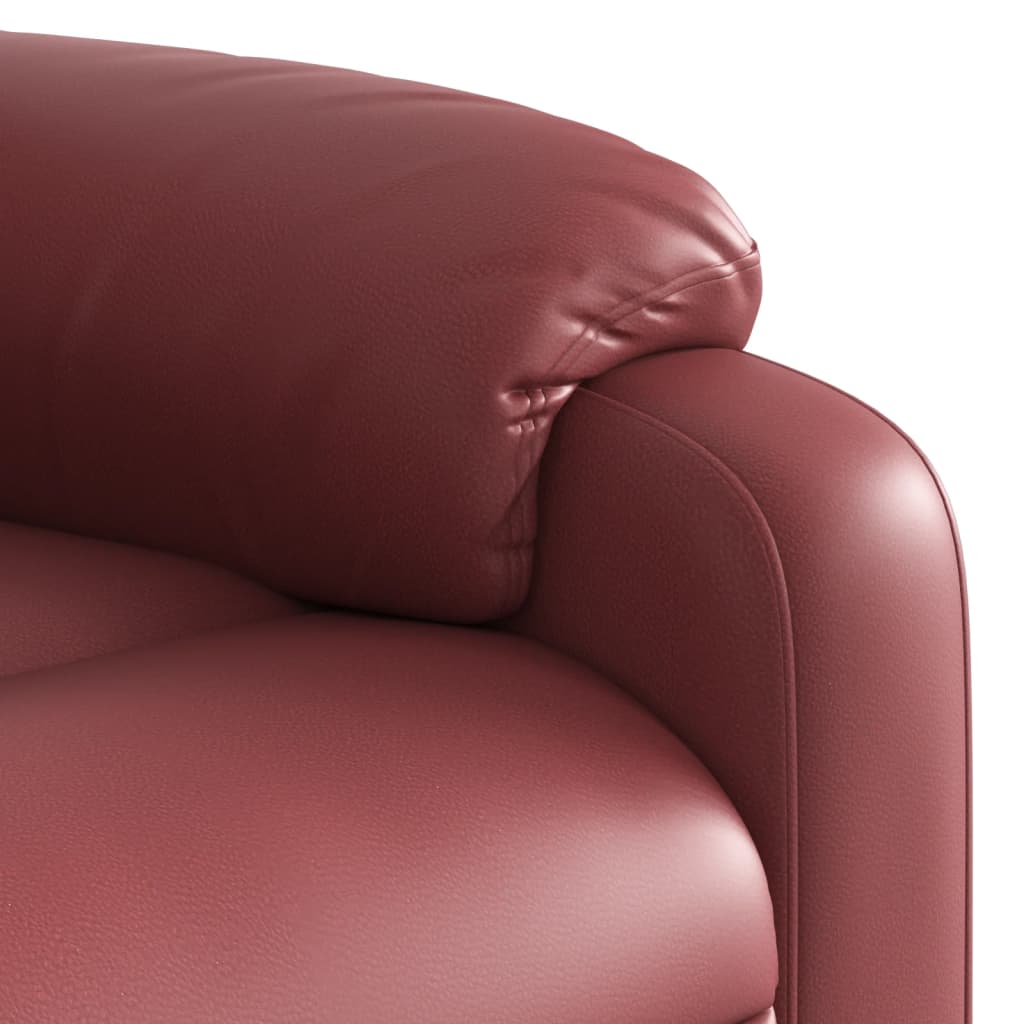 Massage Chair Burgundy Artificial Leather