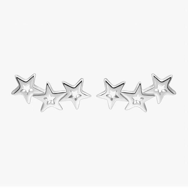 Minimalist Fashion Hollow Star Zircon Stud Earrings For Women Versatile Daily Jewelry
