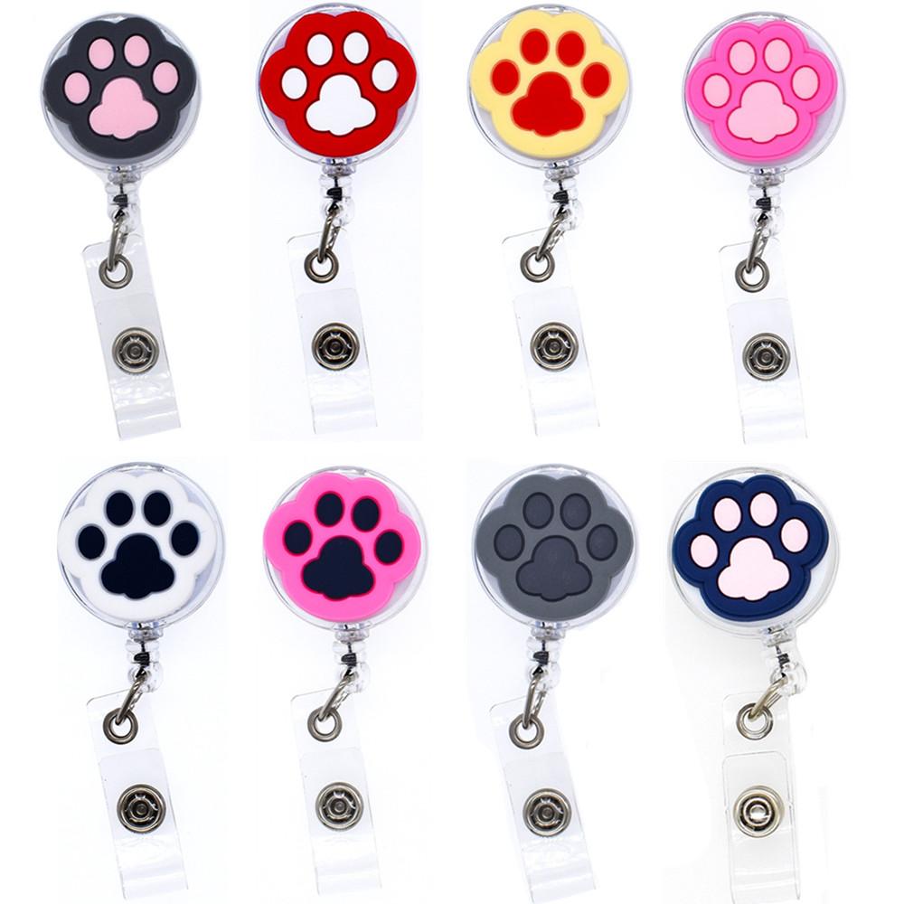 

Holder Clip Nurse Doctors Name Card Holder Cartoon Cat Paw Retractable Badge Holder ID Card Holder 01