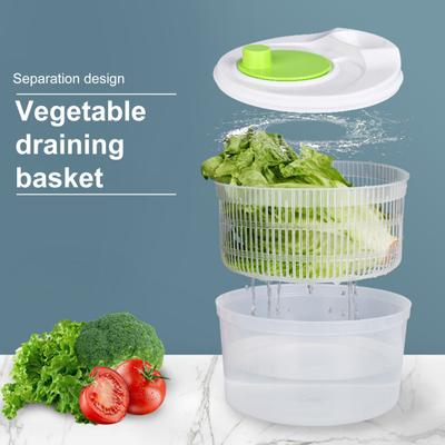 Salad Spinner Vegetables Fruits Wash Bowl Large Capacity BPA Free Double Layer Detachable Manual Lettuce Spinner