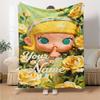 Pop Mart Personalized Text Blanket Throw Personalized Blanket Soft Warm Cozy Suitable for Bed Chair Office Seaside Four Seasons Universal