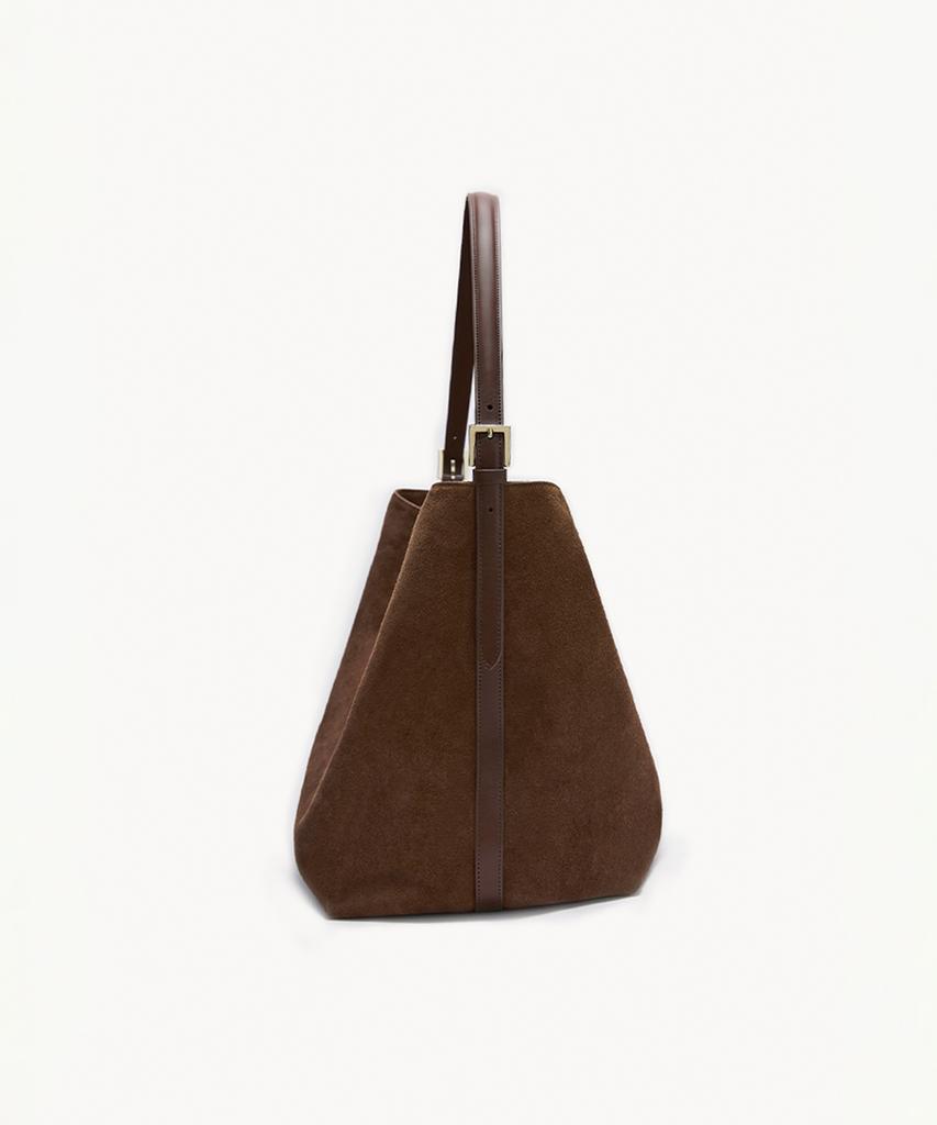 Clave Ellie Suede Brown Tote Bag