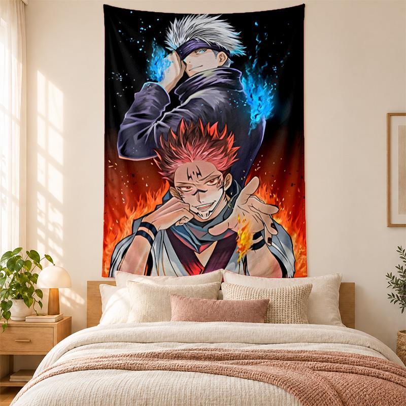 Jujutsu Kaisen Wandteppich hohe Qualität zur Dekoration von Wohnzimmer Schlafzimmer Studentenwohnheim Wänden ideal als Schlafzimmer Wandkunst oder Weihnachtsgeschenk