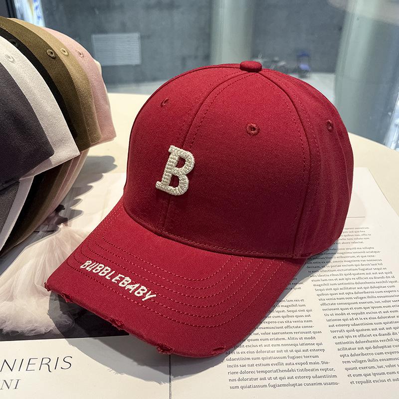 Spring and summer new embroidered B letter hat men's and women's fashion sunshade sunscreen baseball cap duck tongue
