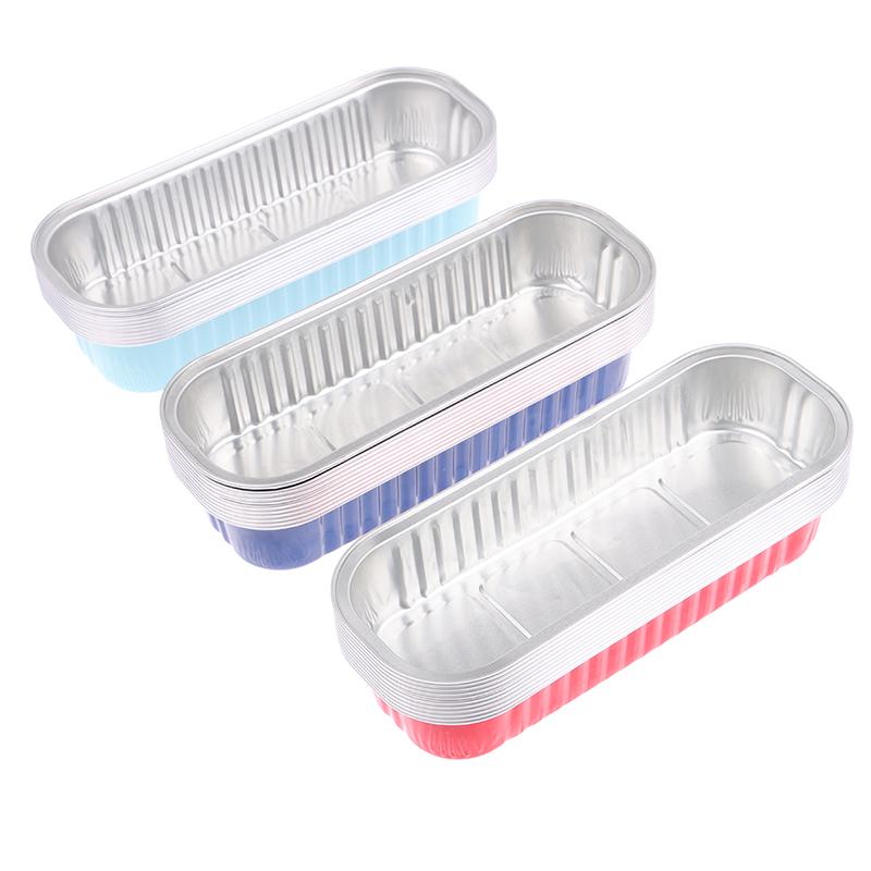 10 stk 200 ml aluminiumsfolieform pudding kakeform bakeform aluminiumsfolieboks med lokk