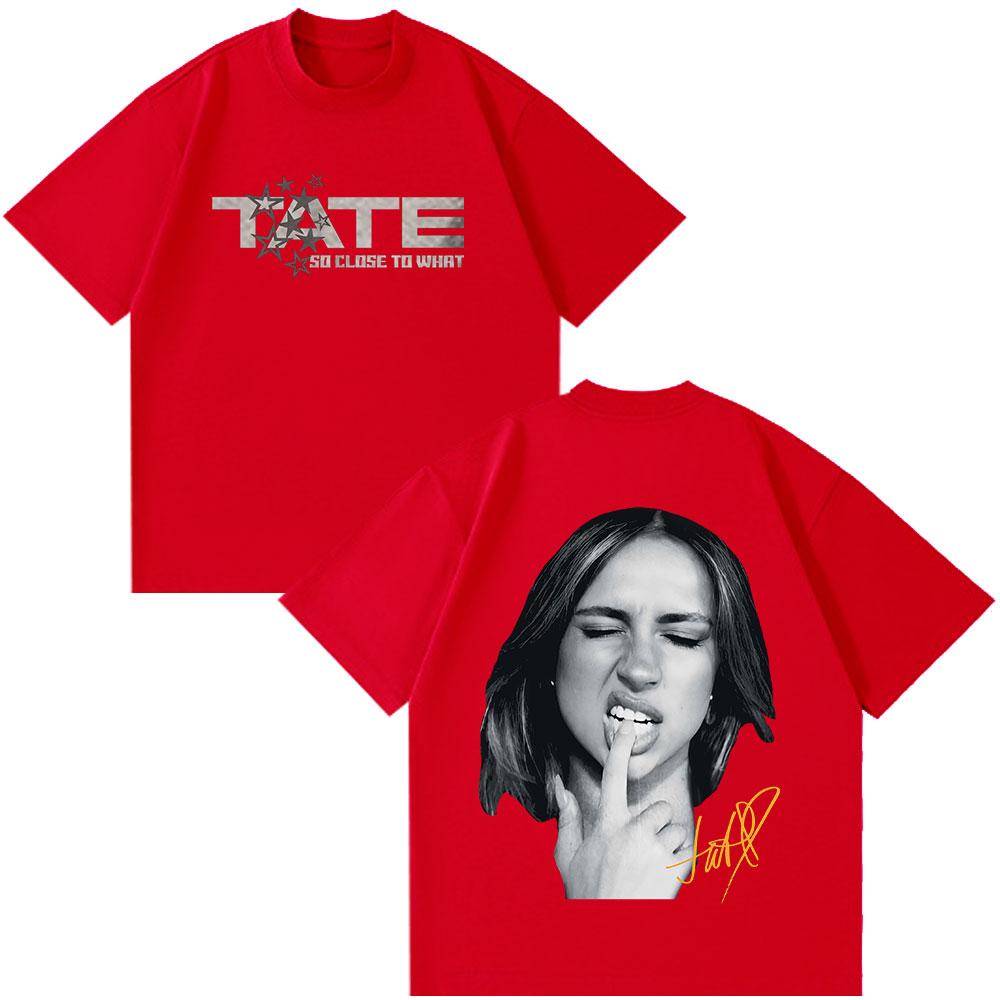 Tate Mcrae Album So Close To What Miss Possessive 2025 Welttour T-Shirts Männer Frauen Kurzarm T-Shirts Freizeit-T-Shirt