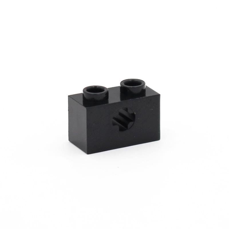 Non-Toxic 120Pcs Technology 32064 Brick 1X2 With Axle Hole Thick Model Building Blocks Compatible Accessories Parts Mechanical Science