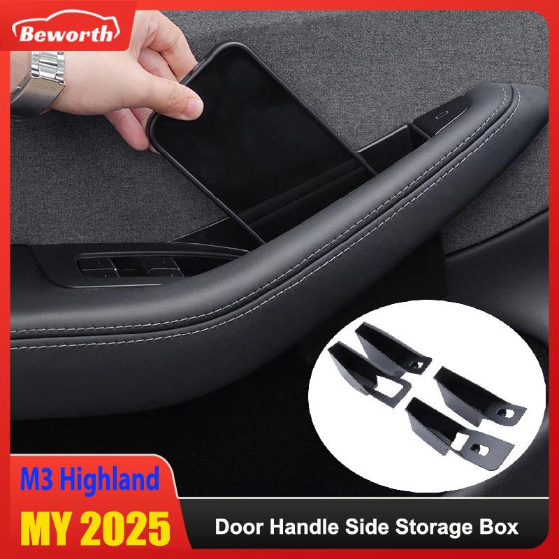for Tesla Model Y Juniper 2025 Launch Model 3 Highland 2024 Door Side Storage Box Handle Pocket Passenger Storage Tray Container