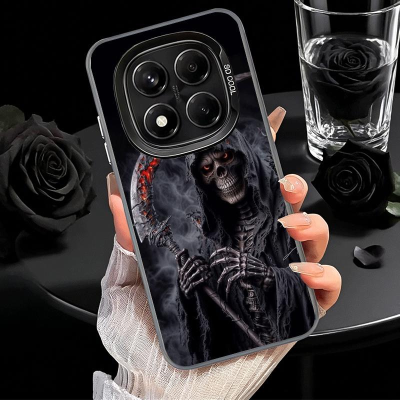 Tod Sensenmann Schädel Sense Weiche Handyhülle für Xiaomi Redmi Note 13 14 15 Pro Plus 12S 12 11S 11 11T 10S 10 Stoßfeste Hülle
