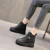 Autumn New Women's Inner Height Increase Versatile Non-slip Short Boots Women's Thick-soled Muffin Bottom Casual High-top Shoes