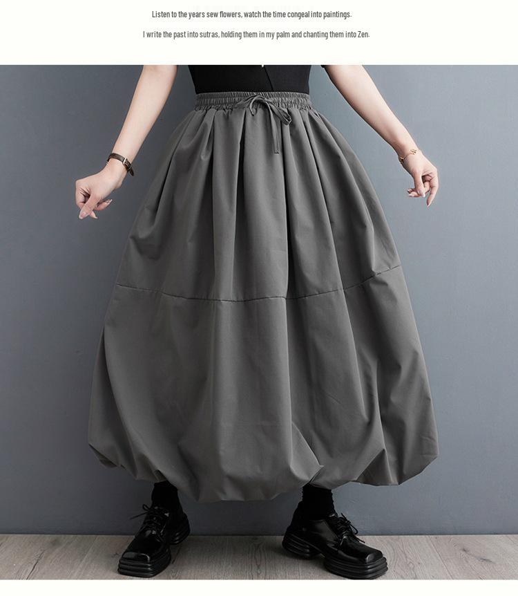 Plus Size Tummy-Concealing Slimming Midi Skirt for Spring/Autumn 2025 - Puffy Style