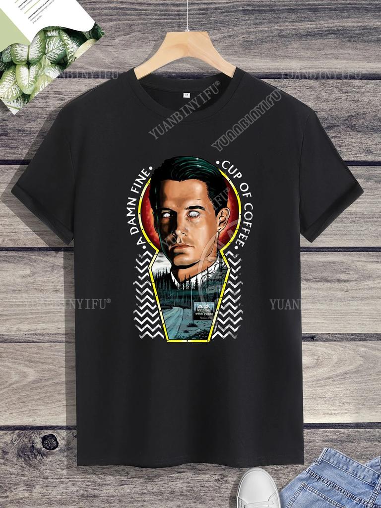 Hipster Twin Peaks Printed Unisex Shirt Loose T-shirt Top Short Sleeve O-neck Street Hot Sale