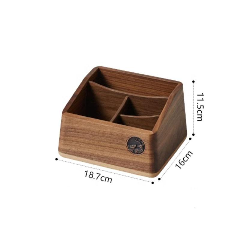 Taschentuchbox-Abdeckung aus schwarzem Walnussholz, kreative Wohnzimmer-Dekoration, Schreibtisch-Aufbewahrung, Papierhandtuchhalter, unterteilte Aufbewahrungsboxen, Tablett