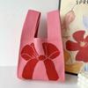 Bowknot Knit Handbags Women Handmade Knot Wrist Bag Casual Small Bow Tote Bag Girls Reusable Shopping Bags