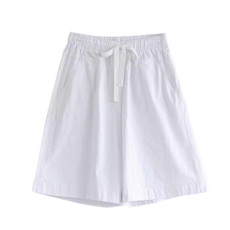 

Women s High-Waisted Cotton Twill Capri Shorts - Loose, Anti-Wrinkle, Plus Size, Slimming, Summer Fashion 7XL