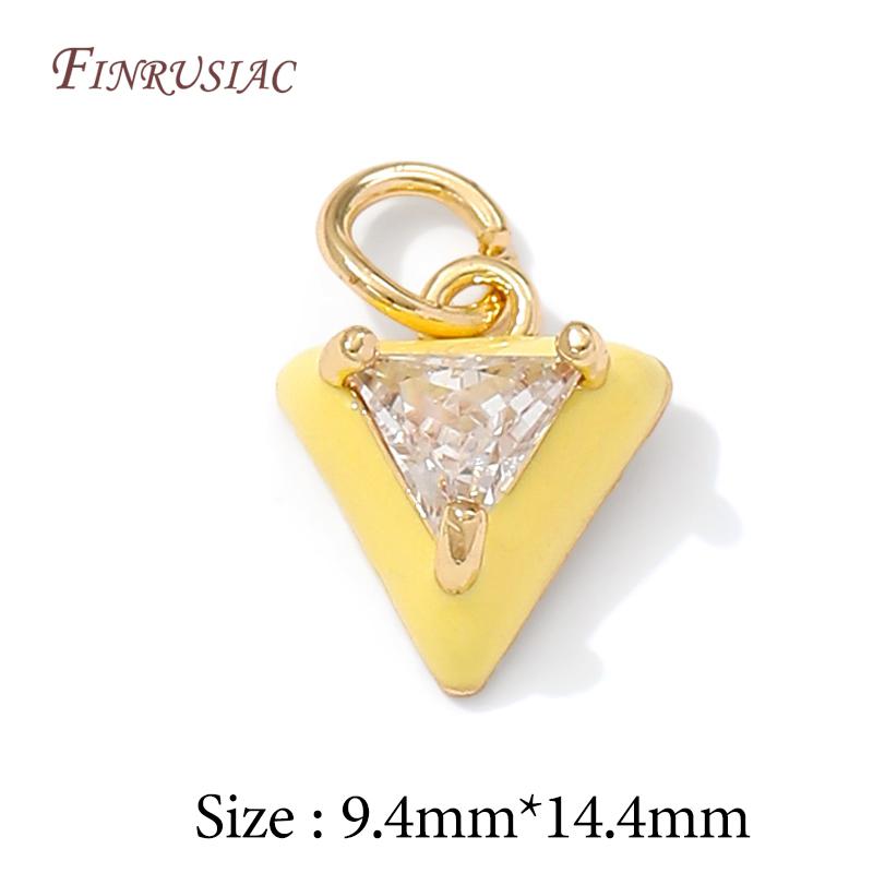 14K Gold Plated Enamel Charms with CZ Crystal,Heart Moon Pendant For DIY Jewelry Making,DIY Bracelet Necklace Earring Supplies