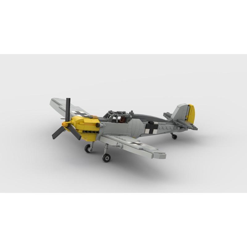 Platinum Brick WWII Messerschmitt Bf 109 Fighter MOC-71810-2 | 1:34 Scale Model Blocks