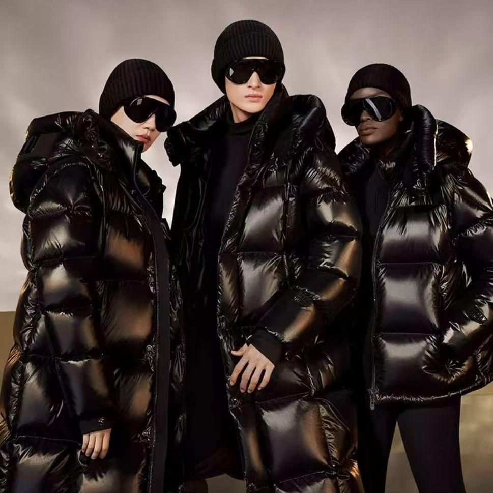 Black Diamond Long Down Cotton Jacket with Graphene Lining and Heating Black Warrior Black Gold Long Cotton Jacket Thickened European Product