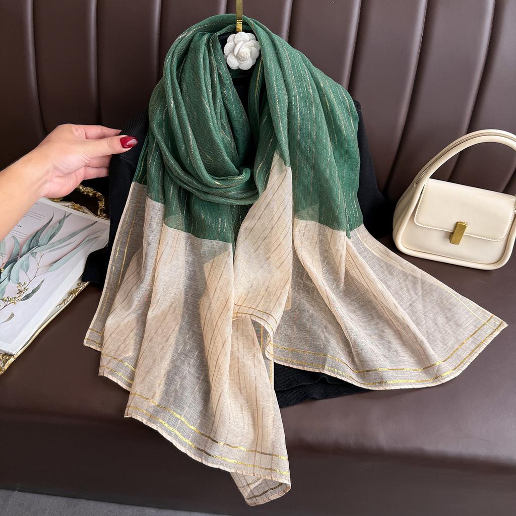 Brand Women Silk Scarf Female Stripe Foulard Femme Pashmina Shawls And Wrap Big Size Scaves Beach Towel Bandana Muslim Hijab