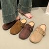 Fashion Lazy Shoes Versatile Flat Birkenstocks Women'S Autumn Retro French Baotou Half Slippers