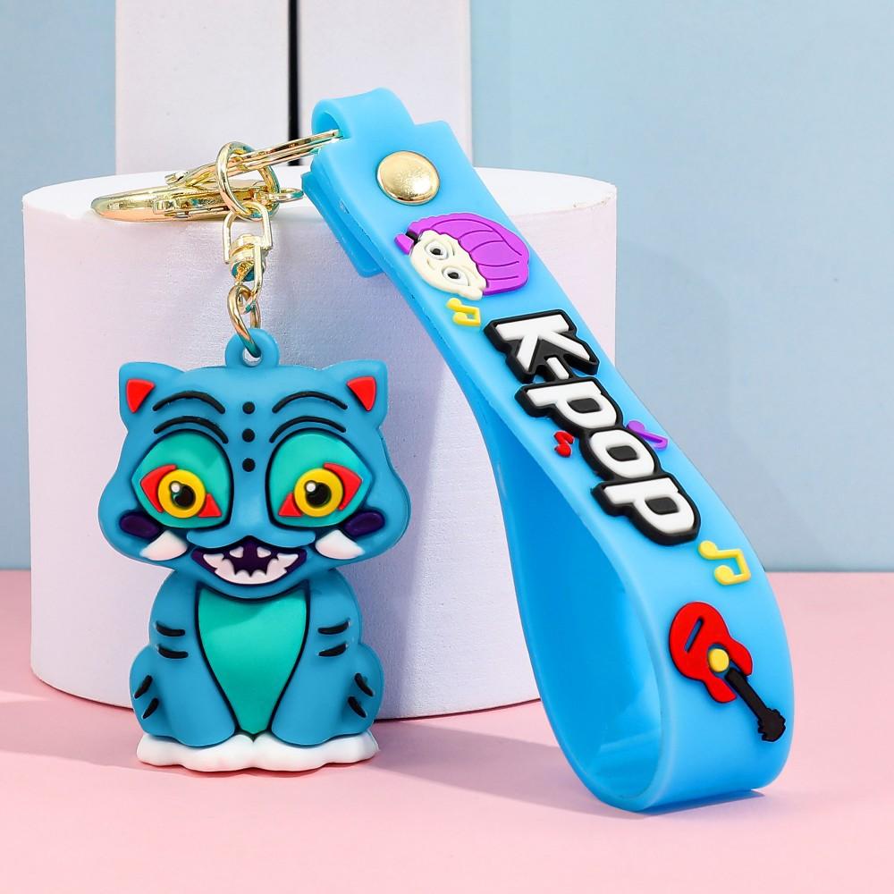 New KPOP Demon Hunters Little Tiger Keychain Pendant Cartoon Anime Monster Hunt Girl Key Ring Bag Hanging Decoration Gift