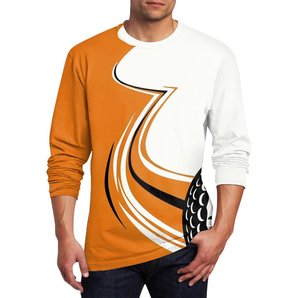 Męska koszulka z okrągłym dekoltem Odzież Odzież Outdoor Długi rękaw Nadruk Projektant mody Vintage