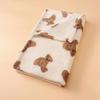 Soft Plush Teddy Bear Pattern Kids Blanket Cozy Brown Nursery Throw for Bed, Stroller Durable Polyester Infant Travel Home Use