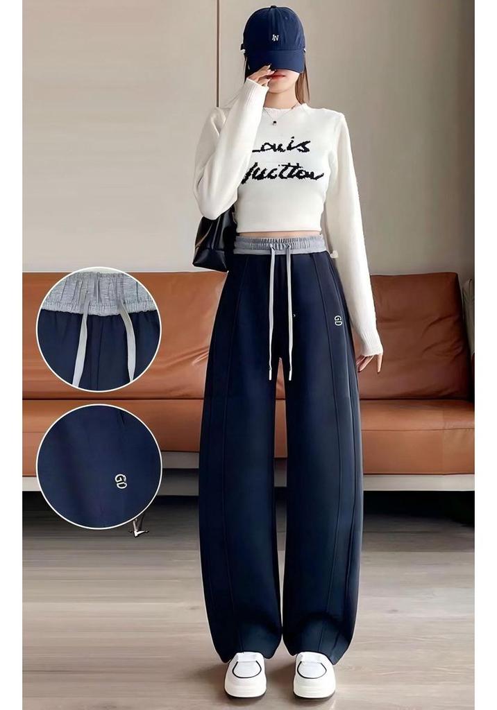 Versatile Red High-Waisted Casual Plus Size Pants for Middle-Aged and Elderly Women - Comfortable, Slimming, Sports-Ready Fit