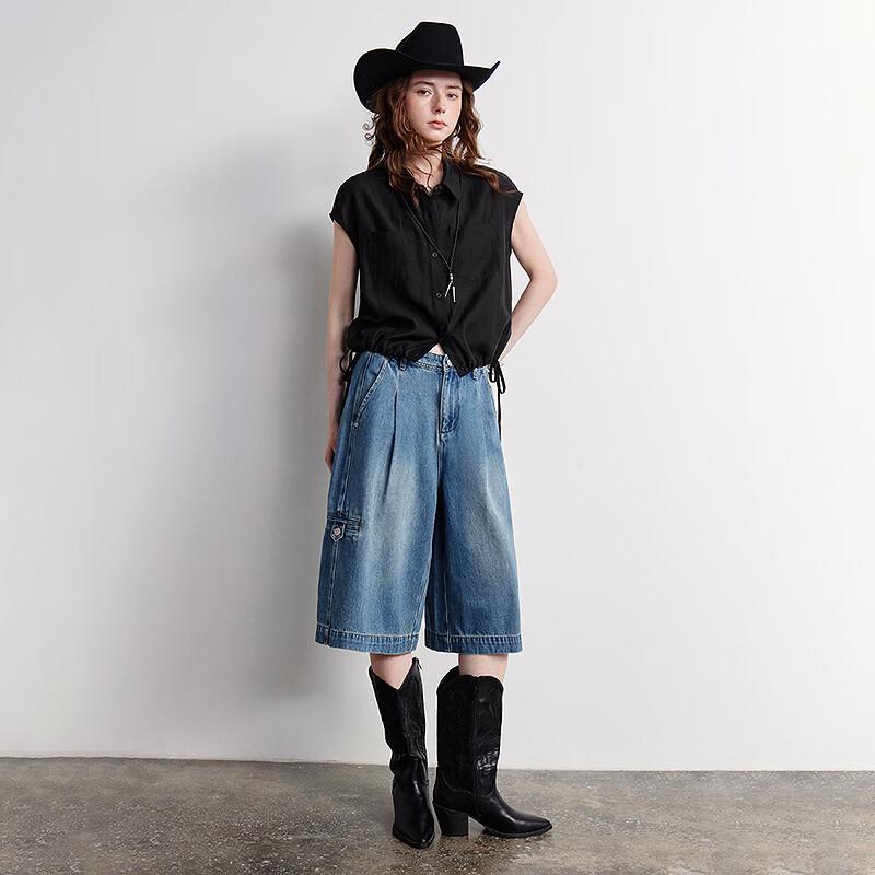 Chuyu Women's Lyocell Acetate Drawstring Shirt