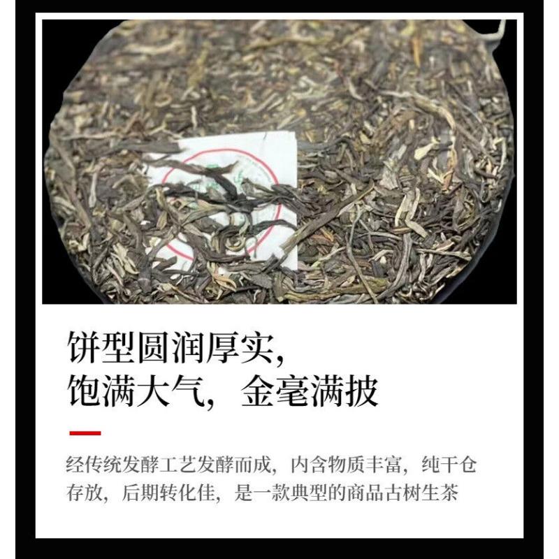 Yunnan Tea Menghai Banzhang Wang QiaoMu Type Ancient Pu'er Raw Tea Cake Tea 357g