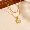 White Shell Inlay Butterfly Rose Flower Star Pendant Necklace Lady 316L Stainless Steel Novel Chic Waterproof Jewelry