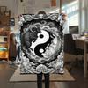 1Pc Goat Demon Print Flannel Blanket, High quality Comfortable for All Seasons, Home Decor, Warmth and Comfort, Perfect for Christmas Gifts W143