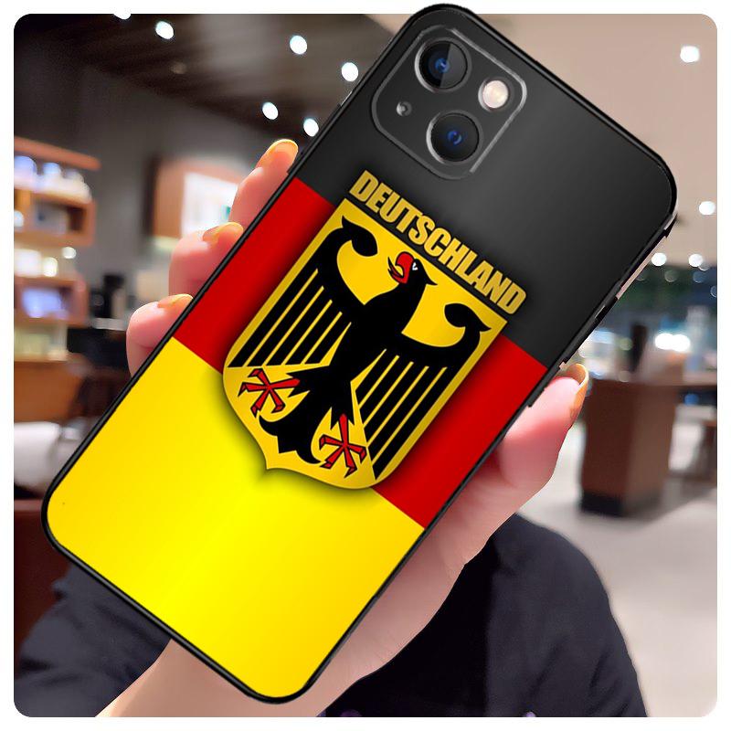 Deutschland Flagge Emblem Hülle Für iPhone 16 13 14 11 12 15 Pro Max X XR XS Max Plus 14 Plus Rückseite
