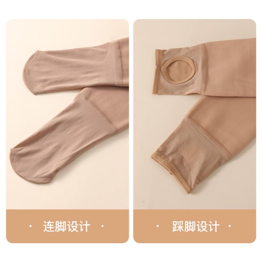 Thigh-high waisted tights leggings Autumn and winter thigh-low with fleece nude pantyhose