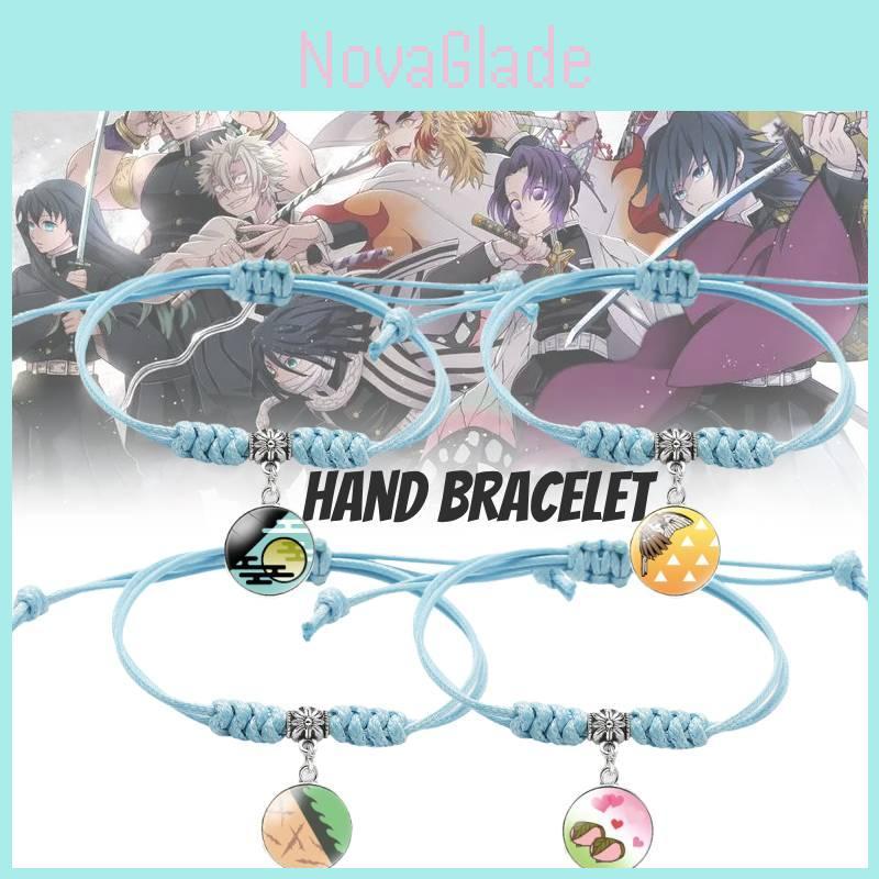 Stunning Lake Blue Demon Slayer Time Gem Bracelet Anime Character Design