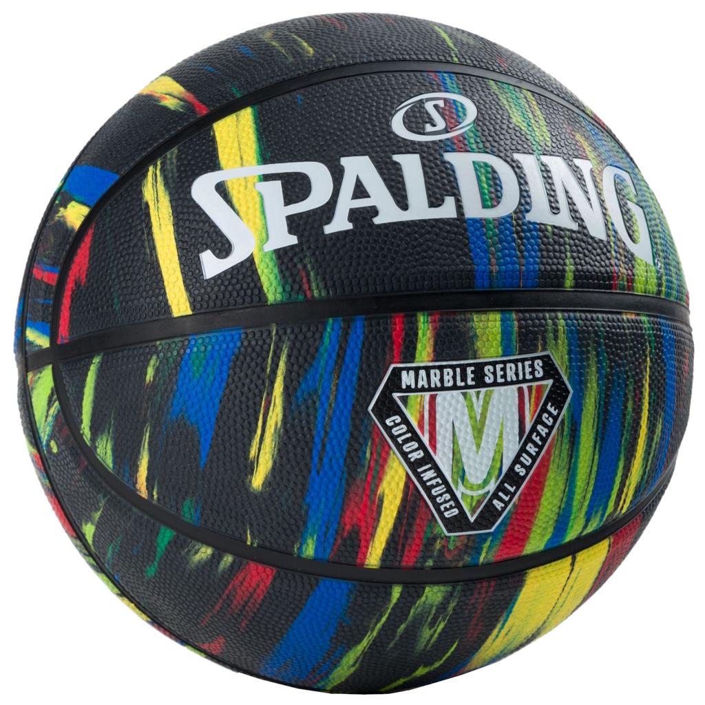 SPALDING Marble Ball, Unisex-Basketball in Schwarz
