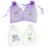 20Pcs Lavender Pattern Drawstring Mesh Bags Dried Flower Herbs Spices Storage Bag Odor-Eliminating Breathable Fragrance Pouches
