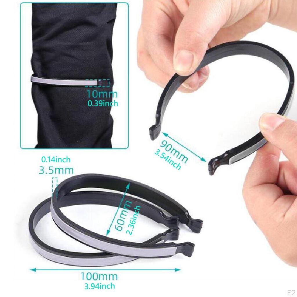 2 pezzi clip per pantaloni da ciclismo clip per pantaloni da bicicletta, fascia per caviglia gamba pantalone ad alta visibilità