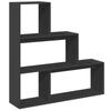 Room Divider Bookshelf 3 Tier Black 123 x 29 x 123 cm