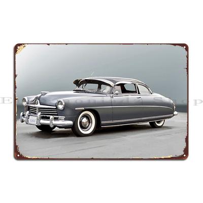 1952 Hudson Hornet Coupé Davekoontz Metalen Plaat Custom Ontwerp Woonkamer Roestig Ontwerp Pub Blikken Bord Poster