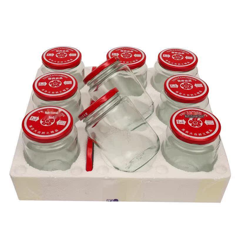 High-Temp Resistant Food Grade Jars: Ideal for Canning, Storage, Sealing; Perfect for Honey, Tomato Sauce, and Yellow Peaches. Steam & Boil Safe.