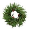 Yousheng Pre-lit Artificial Christmas Garland with LED Lights Real Touch Winter Greenery Pine Garland with Red Berries for Table Mantle Fireplace
