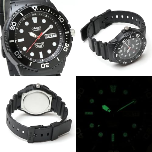 CASIO Casio MRW-230H Analog Men's Watch 100M Waterproof Aluminum Rotating Bezel Day Date Calendar...