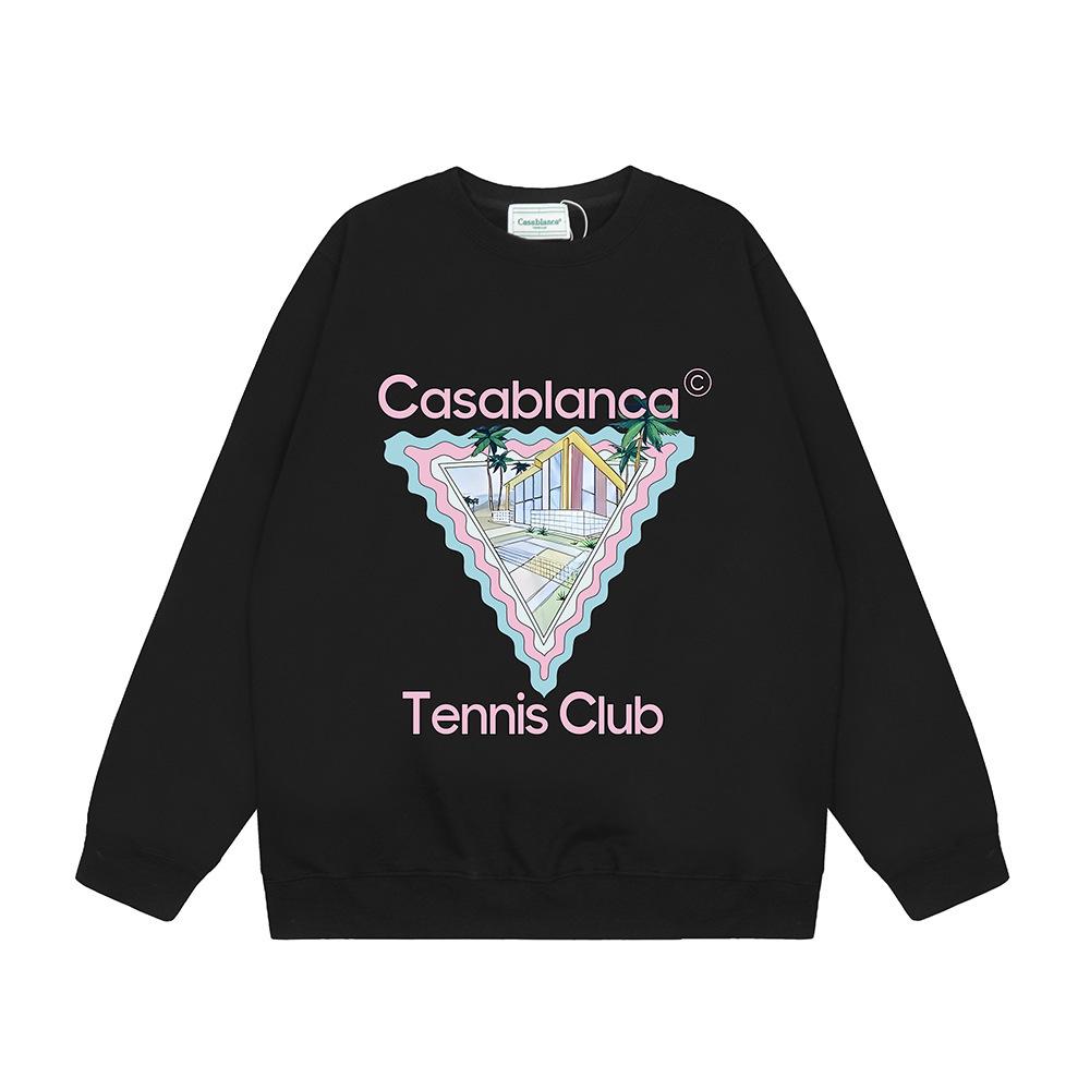 Grenzüberschreitende trendige Marke Casablanca Casablanca Buchstabe gemaltes Print 380g Herren- und Damen- Rundhals-Pullover