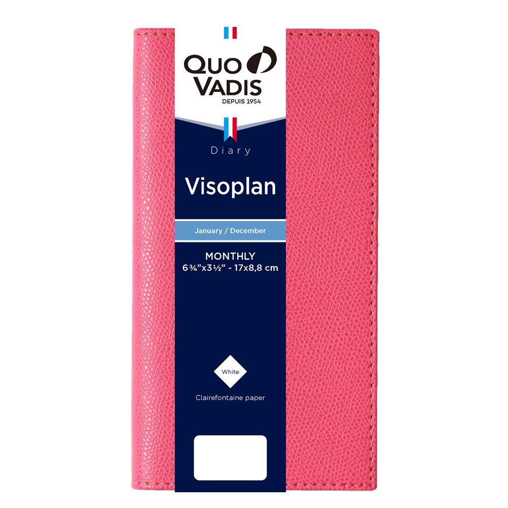 QUOVADIS 2026 Planner Diary  Buiso Plan / Club  (Monthly Block, January Start, Slim Size 17x8.8cm) Framboise qv36702fra
