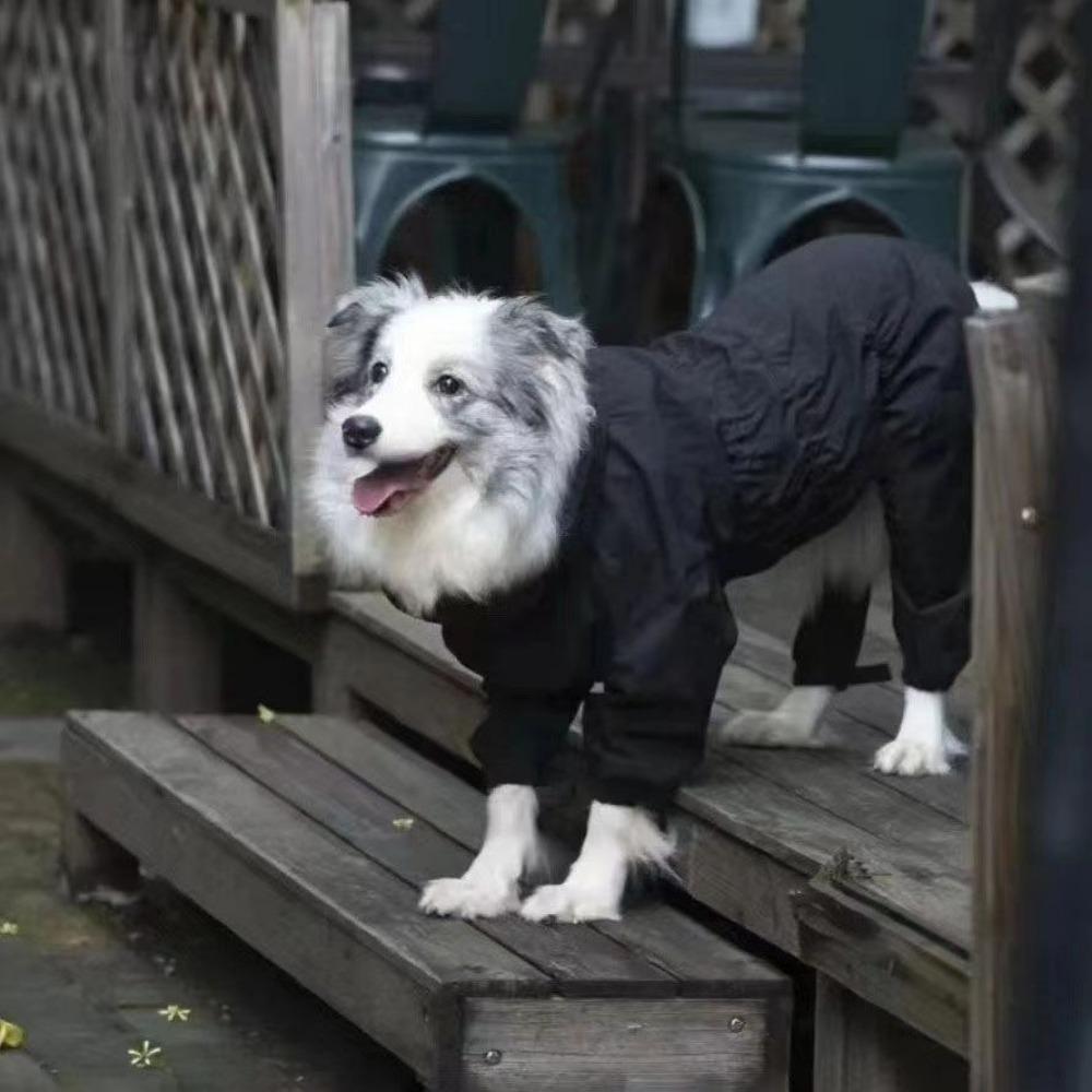 Cold Weather Dog Windproof Jacket,Warm Windbreaker For Big Breeds - 4 Legs Dog Outfit with Adjustable Waist Design,6XL Available