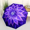 1pc Purple Lotus Mandala Automatic Open/close Folding Umbrella, Compact Portable Travel Umbrella,Durable Construction yy250814195