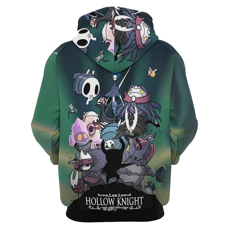 Cartoon Anime Game Pattern Men's Hoodie Hollow Knight Clothing 3D Printing Outdoor Sports Shirt Fashion Oversized Top Kids Clothes